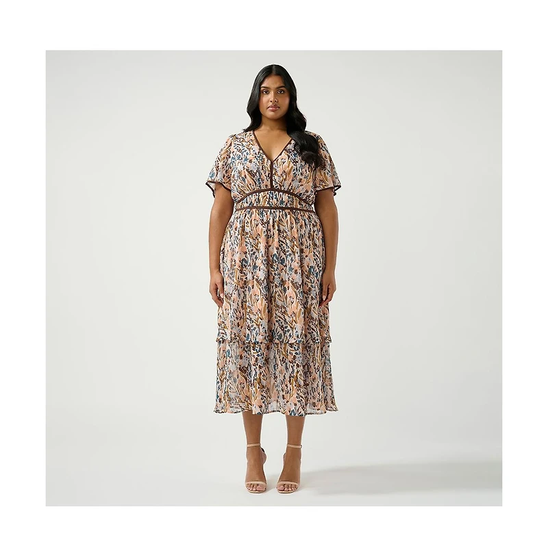 Estelle Bellarosa Floral V-Neck Dress