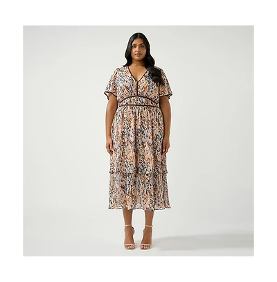 Estelle Bellarosa Floral V-Neck Dress