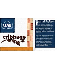 We Games 3 Track Sprint Cabinet Cribbage Set with Metal Pegs & 2 Card Decks