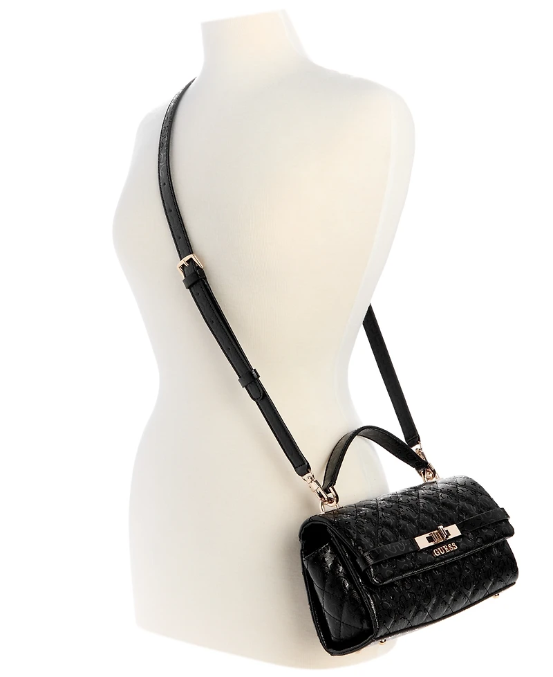 Guess Idra Small Top Handle Quilted Flap Crossbody Bag