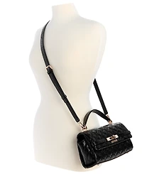 Guess Idra Small Top Handle Quilted Flap Crossbody Bag
