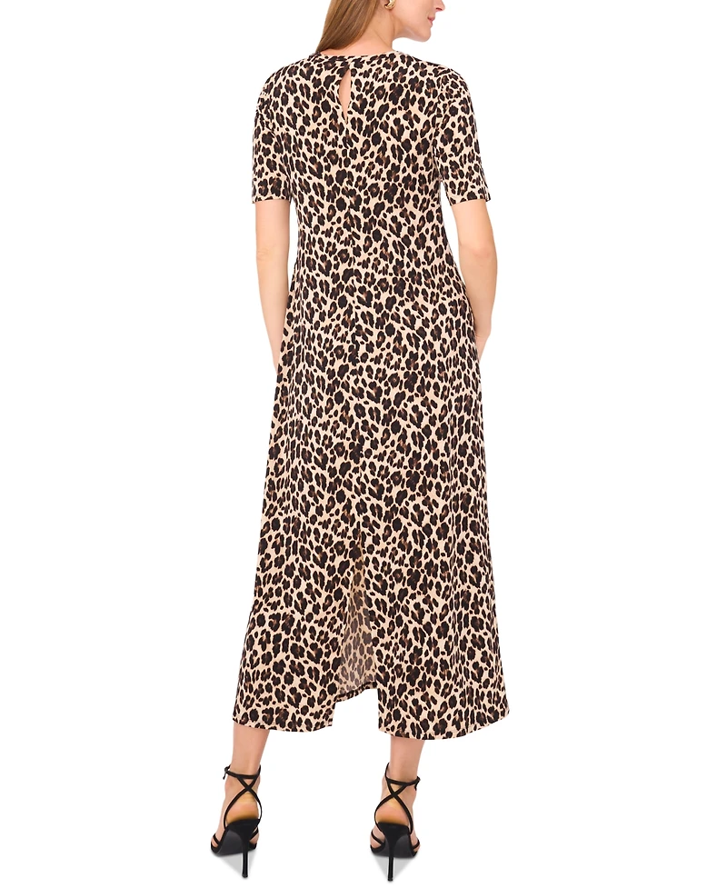 Vince Camuto Women's Printed Elbow-Sleeve Maxi Dress