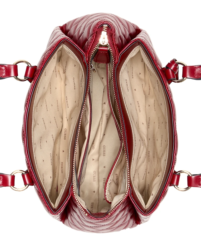 Guess Tinsley Medium Quilted Three Compartment Satchel