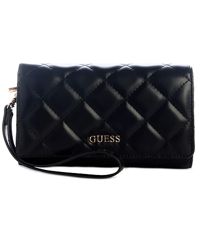 Guess Tinsley Quilted Phone Organizer Wristlet