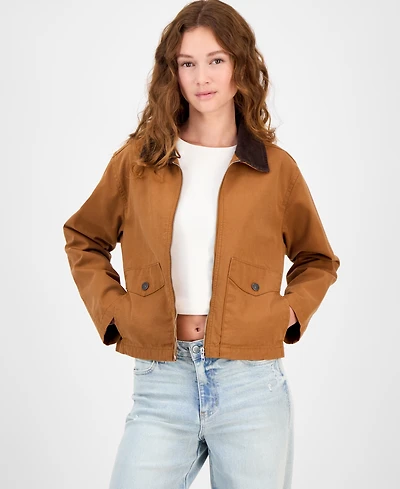 Madden Girl Juniors' Canvas Long-Sleeve Barn Jacket