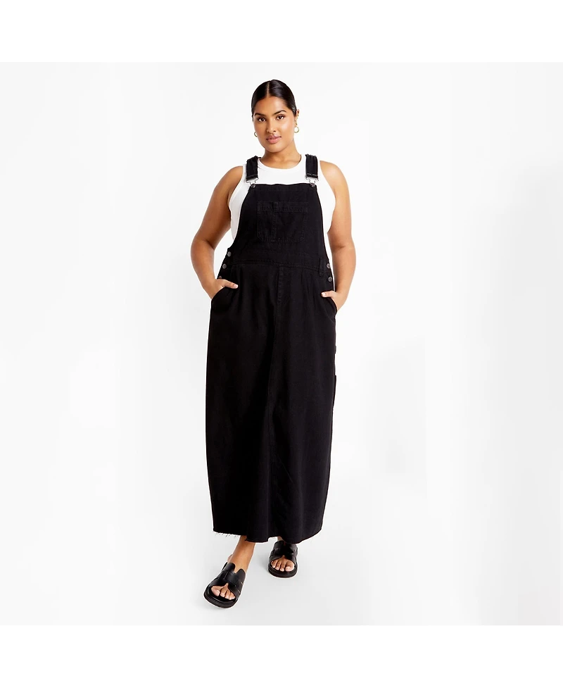 City Chic Women's Pinafore Maxi Dress