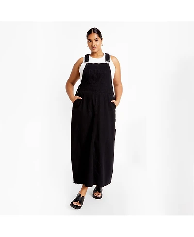 City Chic Women's Pinafore Maxi Dress