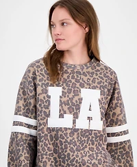 Madden Girl Juniors' Patch Crewneck Long-Sleeve Sweatshirt