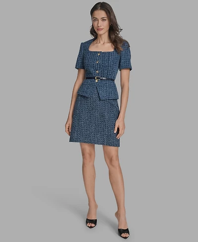 Bcbg Women's Short-Sleeve Button-Front Jacket Dress