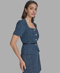 Bcbg Women's Short-Sleeve Button-Front Jacket Dress