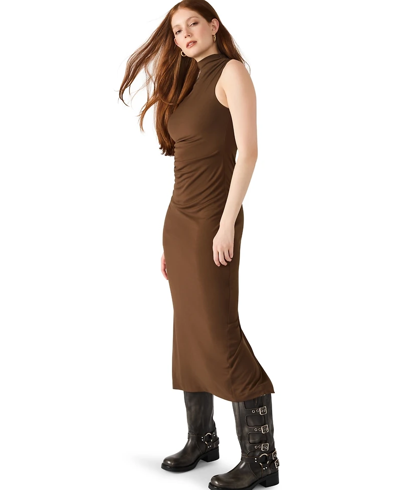 Steve Madden Women's Mo Mock Neck Midi Dress