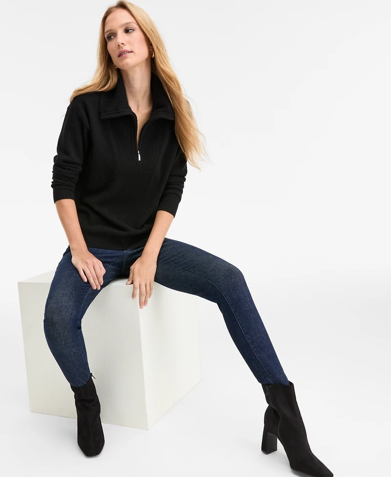 Charter Club 100% Cashmere Women's Quarter-Zip Sweater, Created for Macy's