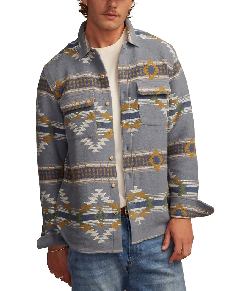 Lucky Brand Men's Long Sleeve Southwestern Pattern Humbolt Button-Front Shirt
