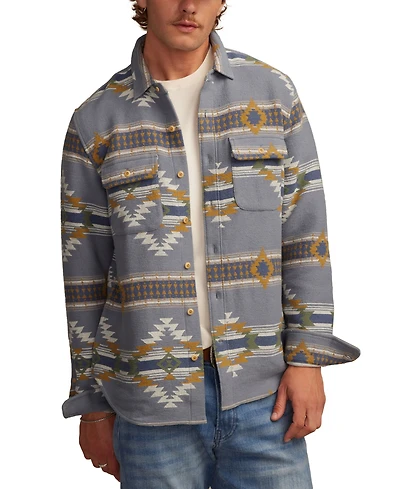 Lucky Brand Men's Long Sleeve Southwestern Pattern Humbolt Button-Front Shirt