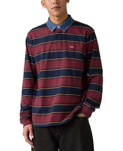 Levi's Men's Relaxed-Fit Long Sleeve Striped Rugby Shirt