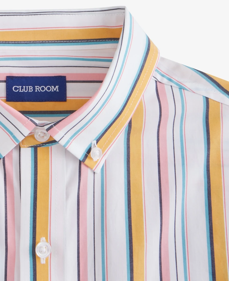 Club Room Men's Kara Stripe Short-Sleeve Button-Down Poplin Shirt, Macy's Exclusive