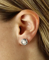 Macy's Cultured Freshwater Pearl (5mm) Love Knot Stud Earrings 14k Gold