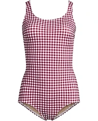 Lands' End Women's Tugless Low Leg One Piece Swimsuit