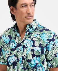 Club Room Men's Tapete Regular-Fit Stretch Floral Button-Down Poplin Shirt, Macy's Exclusive