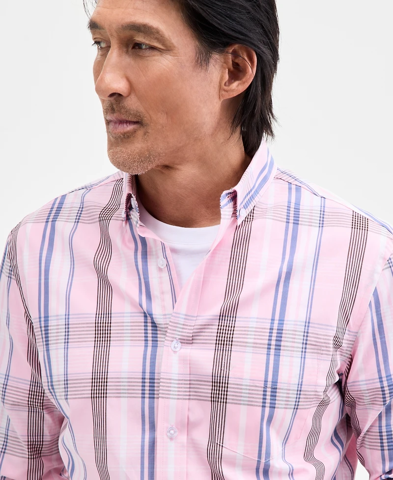 Club Room Men's Dublin Plaid Button-Down Poplin Shirt, Macy's Exclusive