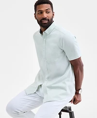 Club Room Men's Short Sleeve Button-Down Oxford Shirt, Created for Macy's