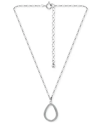 Giani Bernini Cubic Zirconia Open Teardrop Pendant Necklace, 16" + 2" extender, Macy's Exclusive
