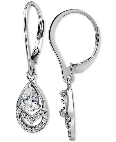 Giani Bernini Cubic Zirconia Pear & Round Leverback Drop Earrings, Macy's Exclusive