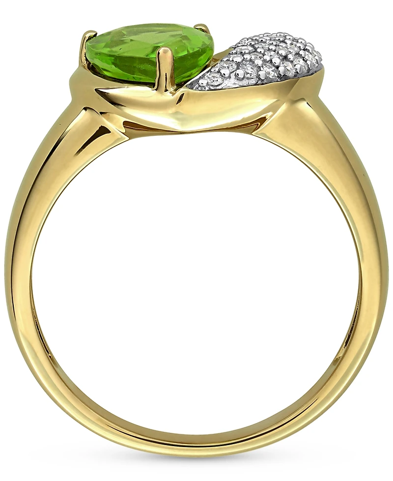 Peridot (1-5/8 ct. t.w.) & Diamond (1/6ct Heart Ring 10k Yellow Gold