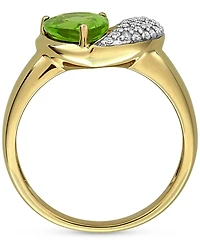 Peridot (1-5/8 ct. t.w.) & Diamond (1/6ct Heart Ring 10k Yellow Gold