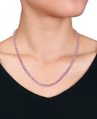 Lab-Created Gemstone 18" Collar Necklace in 18k Gold Plated Over Sterling Silver