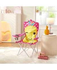 Cesicia Figural Pineapple Folding Kids Indoor Outdoor Beach Camp Chair with Portable Carry Case, Ages 6+