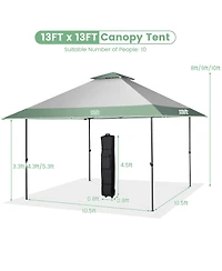 Gymax 13'x13' Outdoor Patio Pop Up Canopy Tent Sun Protection w/ Wheeled Bag