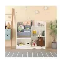 Cesicia 3 Tier Bookshelf for Kids, Fabric Toddler Bookcase Book Shelf for Kids Rooms, Bedroom, Playroom, Nursery, Toy Storage Organizer