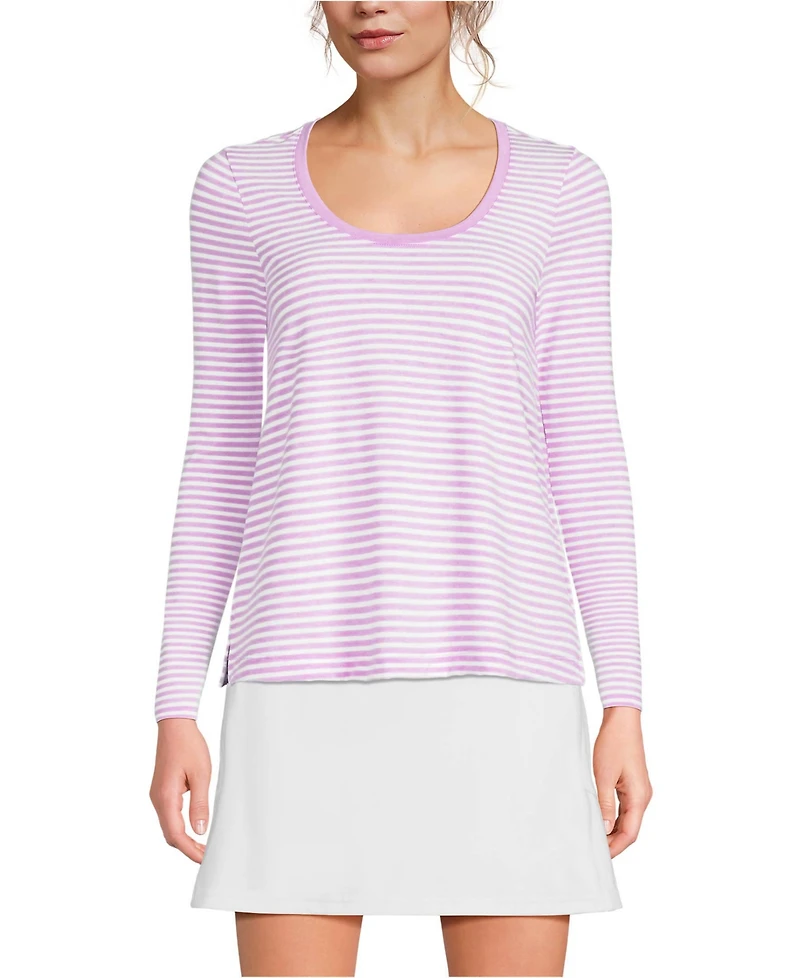 Lands' End Women's Tall Power Performance Long Sleeve Scoopneck Tee