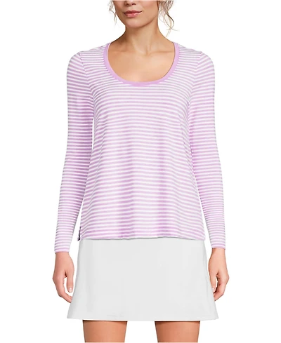 Lands' End Women's Tall Power Performance Long Sleeve Scoopneck Tee