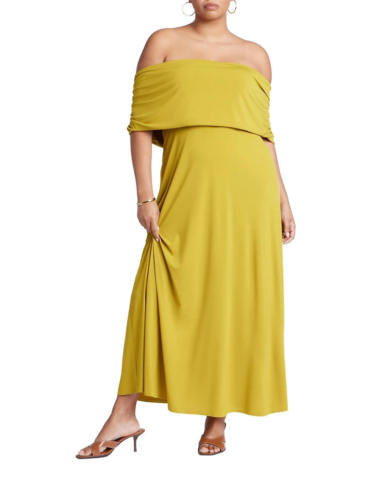 Eloquii Women's Off The Shoulder Maxi Dress