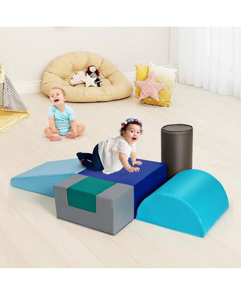 Akiudex 6 Piece Climb Crawl Play Set for Kids Toddler Indoor