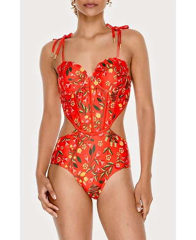 Jessie Zhao New York Women's Scarlet Bloom One-Piece Swimsuit