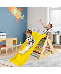Akiudex 4 in 1 Triangle Climber Toy with Sliding Board and Climbing Net