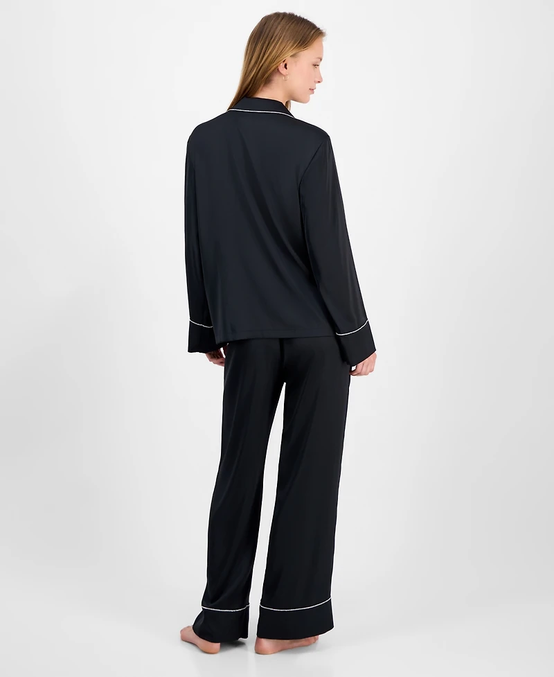 I.n.c International Concepts Women's Satin Pajama Set with Diamante Trim