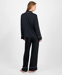 I.n.c International Concepts Women's Satin Pajama Set with Diamante Trim