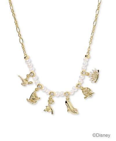 Kendra Scott Disney Princess White Mix Charm Strand Necklace 14K Gold Over Brass