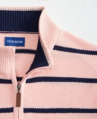 Club Room Men's Striped Cotton Pique Half-Zip Sweater, Macy's Exclusive