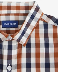 Club Room Men's Regular-Fit Stretch Gingham Check Button-Down Poplin Shirt, Macy's Exclusive
