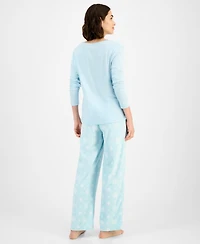 Charter Club Women's Printed Fleece Pajama Pants, Created for Macy's