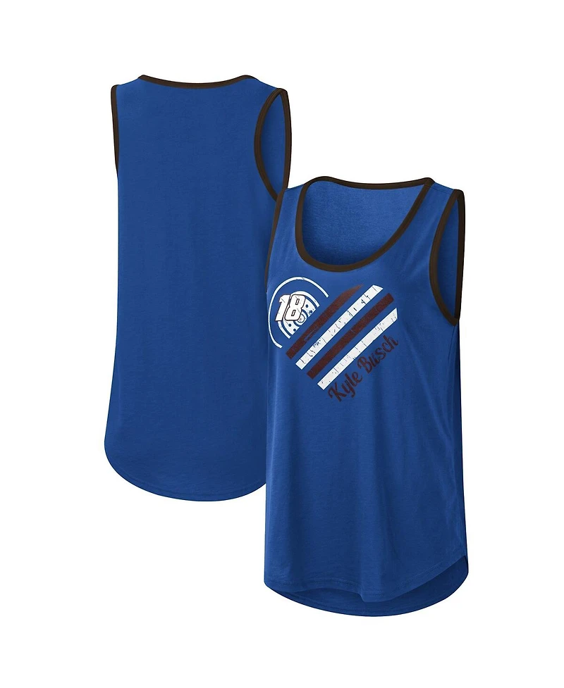 G-iii 4Her by Carl Banks Women's Royal Kyle Busch A Game Scoop Neck Tank Top