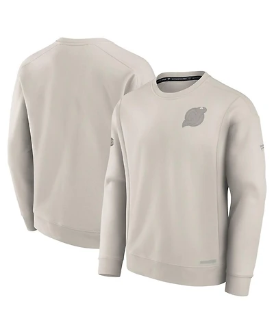 Fanatics Men's Cream New Jersey Devils Authentic Pro Road Fleece Pullover Sweatshirt