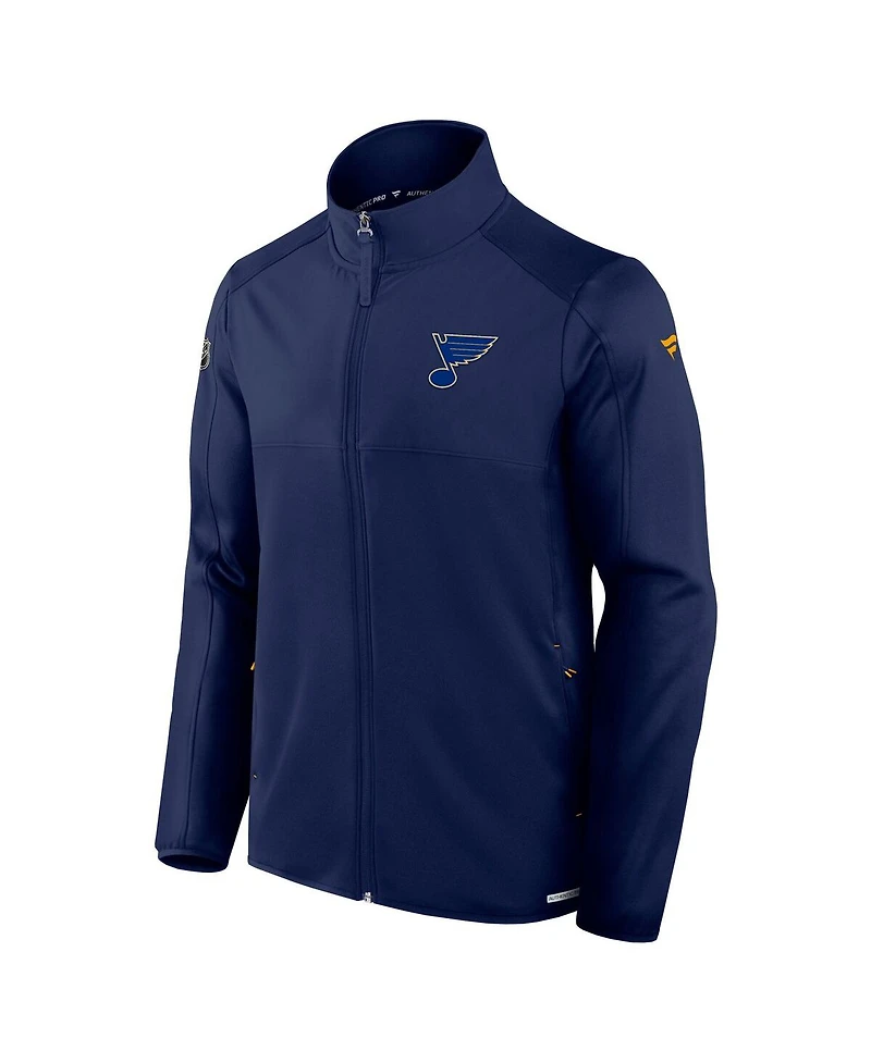 Fanatics Men's Navy St. Louis Blues Authentic Pro Rink Fleece Full-Zip Jacket