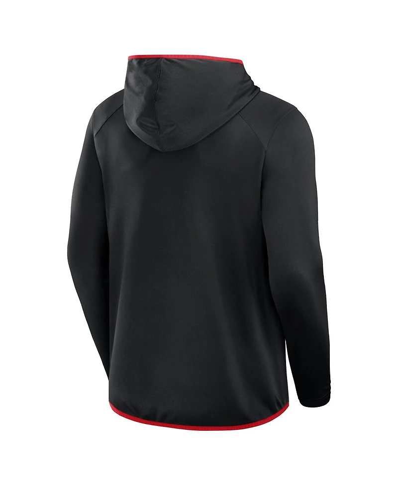 Fanatics Men's Black/Red Texas Tech Red Raiders Transitional Hoodie T-Shirt