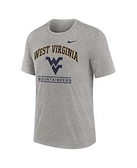 Nike Men's Heather Gray West Virginia Mountaineers Arch Over Logo Tri-Blend T-Shirt